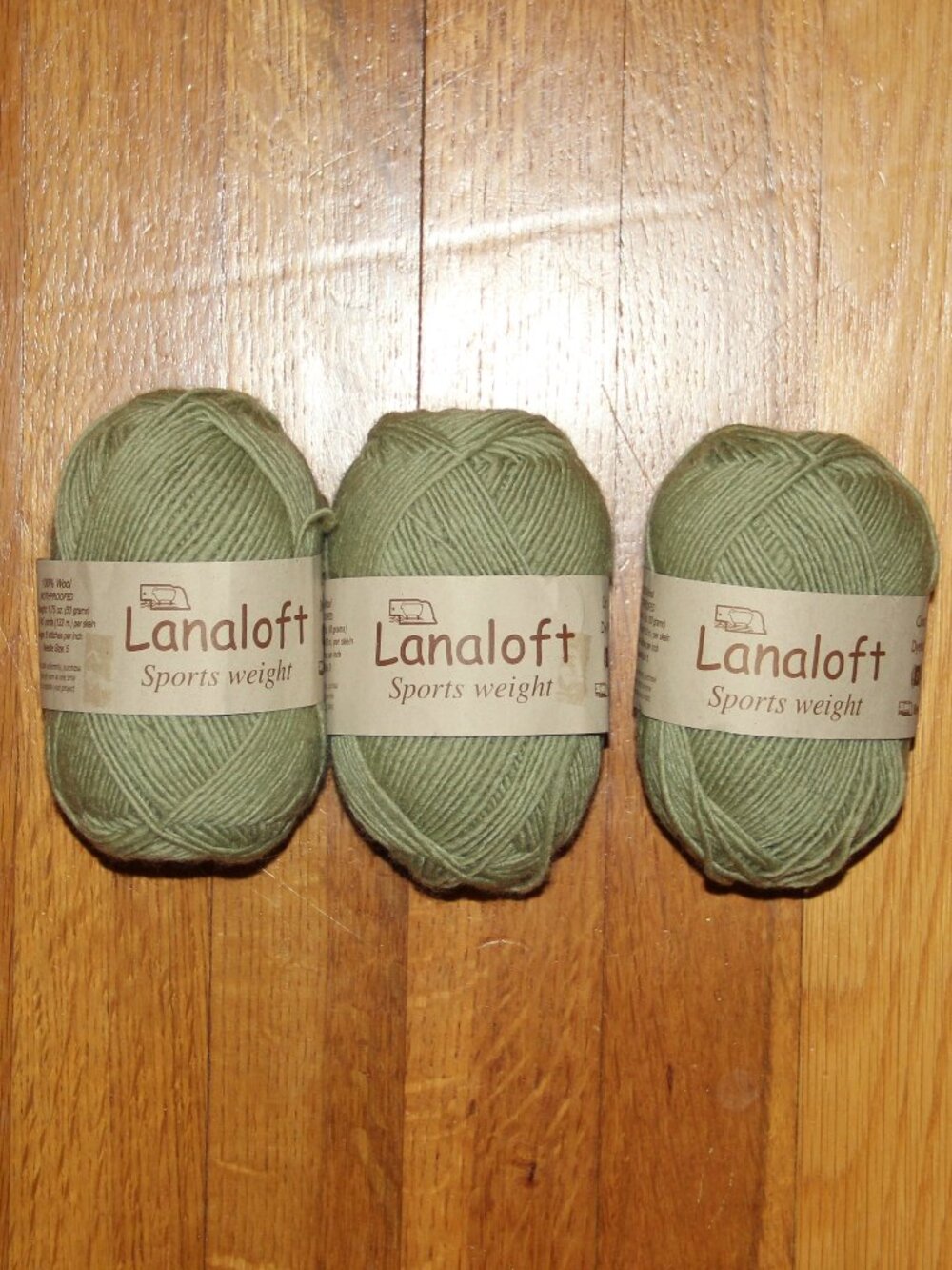 Brown Sheep Lanaloft Sport Weight Wool Yarn 3 Skeins Celery